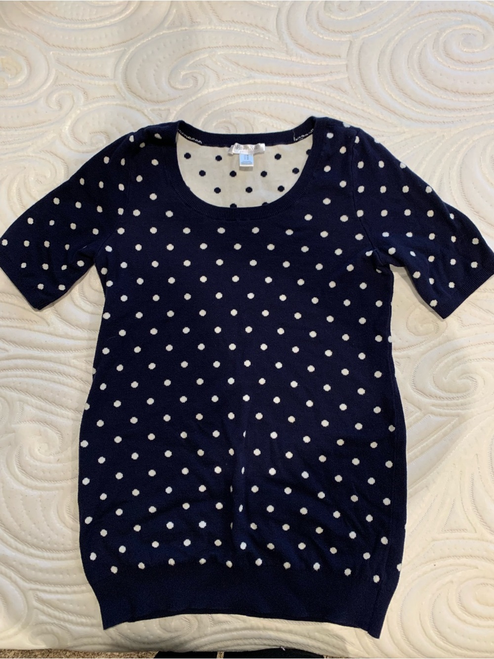Motherhood Maternity Navy Polka Dot Sweater Size Medium